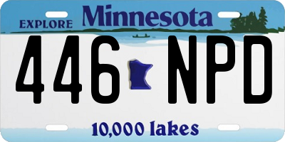 MN license plate 446NPD