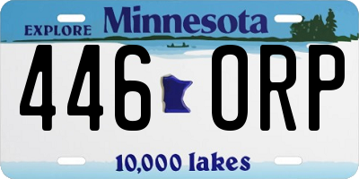 MN license plate 446ORP