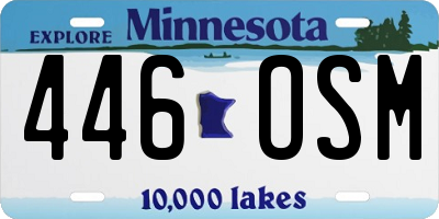 MN license plate 446OSM