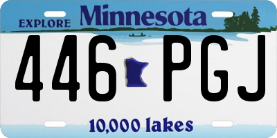 MN license plate 446PGJ