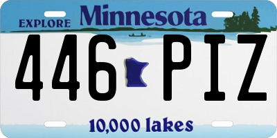 MN license plate 446PIZ