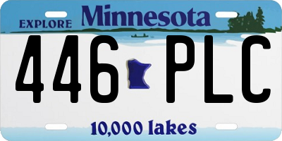 MN license plate 446PLC