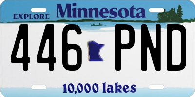 MN license plate 446PND