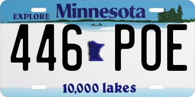 MN license plate 446POE