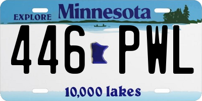 MN license plate 446PWL