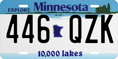 MN license plate 446QZK