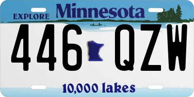 MN license plate 446QZW