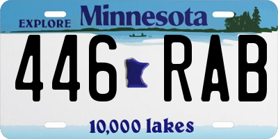 MN license plate 446RAB