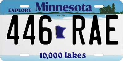 MN license plate 446RAE