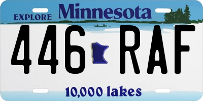 MN license plate 446RAF