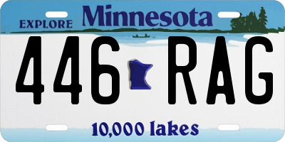 MN license plate 446RAG