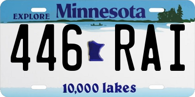 MN license plate 446RAI