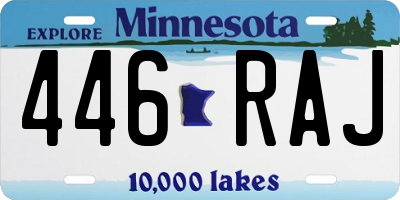 MN license plate 446RAJ