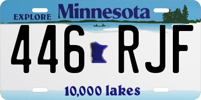 MN license plate 446RJF
