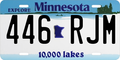 MN license plate 446RJM