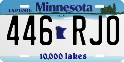 MN license plate 446RJO