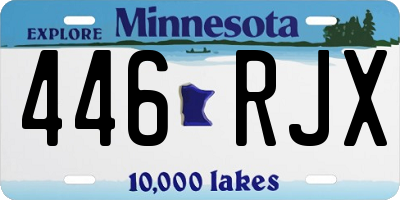 MN license plate 446RJX