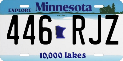 MN license plate 446RJZ
