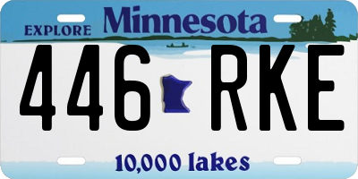 MN license plate 446RKE