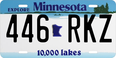 MN license plate 446RKZ