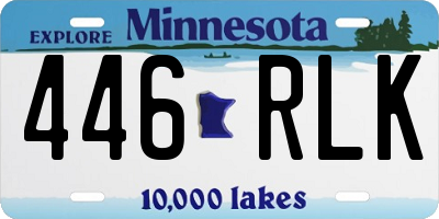 MN license plate 446RLK