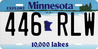 MN license plate 446RLW