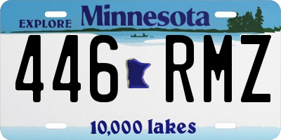 MN license plate 446RMZ