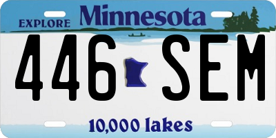 MN license plate 446SEM