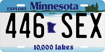MN license plate 446SEX