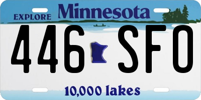 MN license plate 446SFO