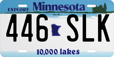 MN license plate 446SLK