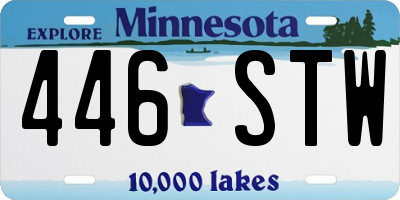 MN license plate 446STW