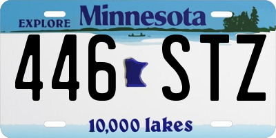 MN license plate 446STZ