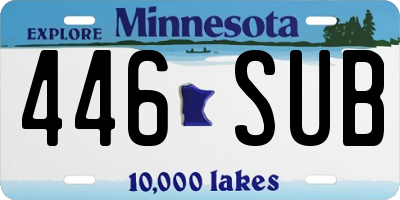 MN license plate 446SUB