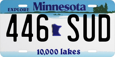 MN license plate 446SUD