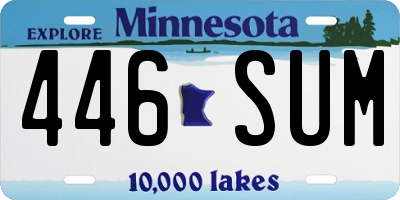 MN license plate 446SUM