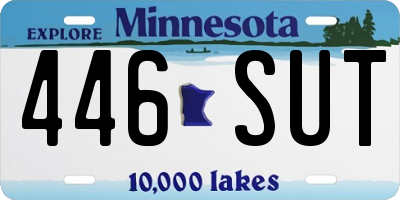 MN license plate 446SUT