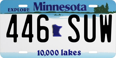 MN license plate 446SUW