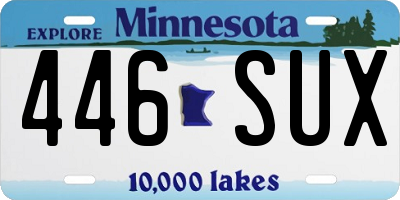 MN license plate 446SUX