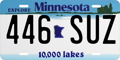 MN license plate 446SUZ