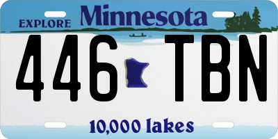 MN license plate 446TBN