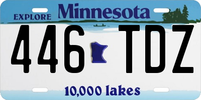 MN license plate 446TDZ