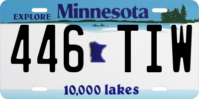 MN license plate 446TIW