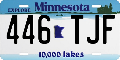 MN license plate 446TJF