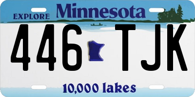 MN license plate 446TJK