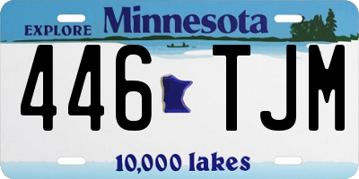 MN license plate 446TJM