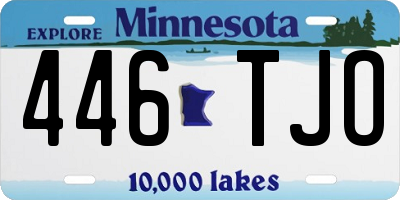 MN license plate 446TJO
