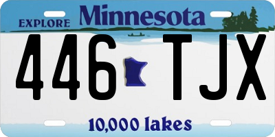 MN license plate 446TJX