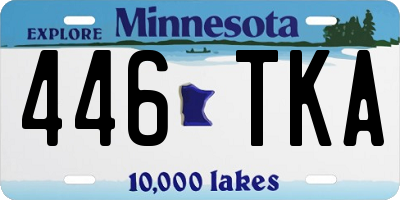 MN license plate 446TKA