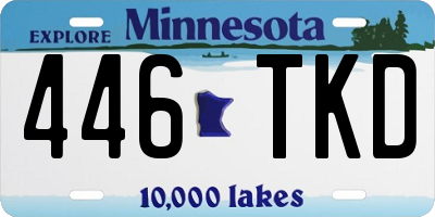 MN license plate 446TKD